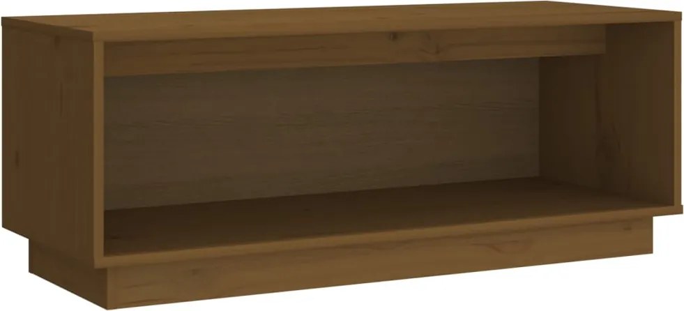 vidaXL mézbarna tömör fenyőfa TV-szekrény 90x35x35 cm