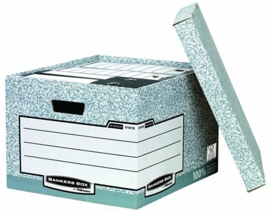 Archiválókonténer, karton, nagy, BANKERS BOX&reg; SYSTEM by FELLOWES&reg; (IFW01810BB)