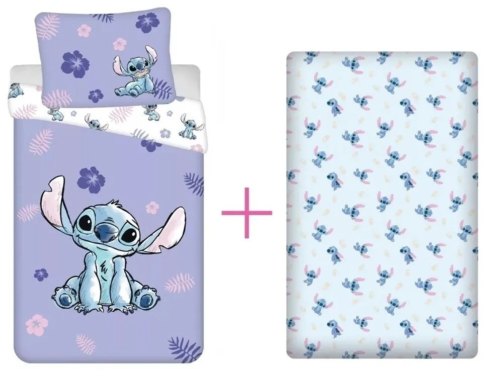 Lilo és Stitch ágyneműhuzat és gumis lepedő szett