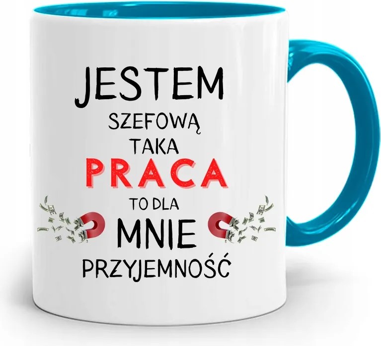 Kék Bögre A Főnöknek Én Vagyok A Főnök Ajándék nyomtatott fényképpel