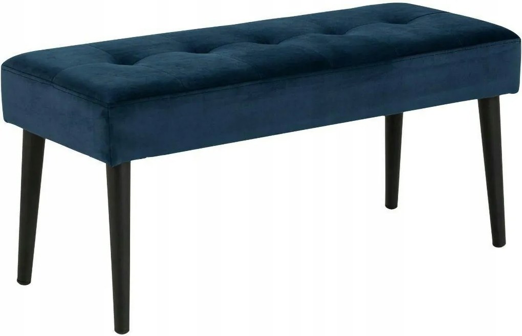 Előszoba pad hálószoba gardrób bársony szövet sötétkék Glory