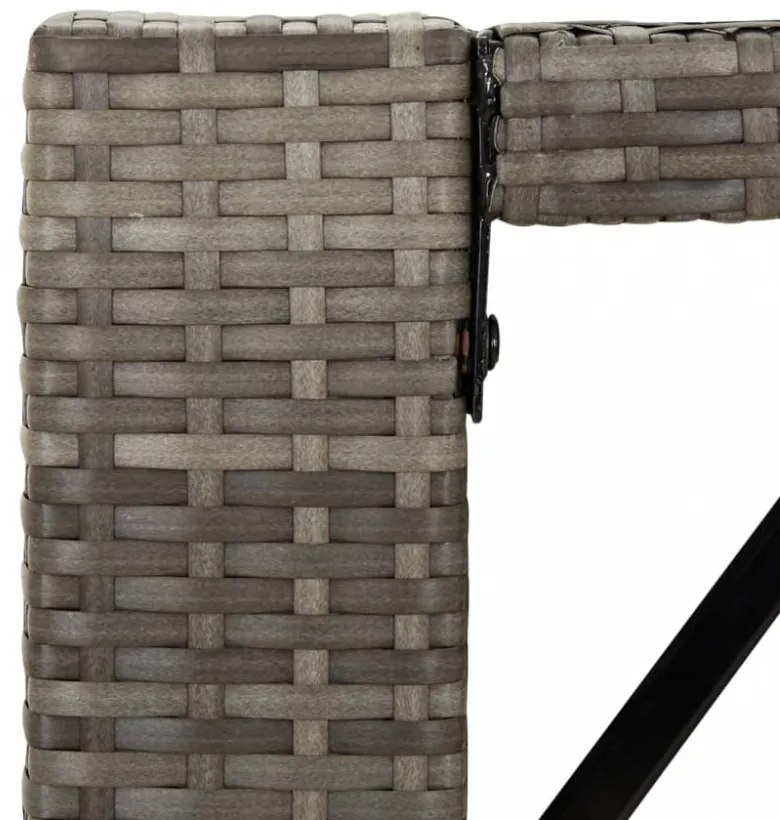 szürke polyrattan üveglapos kerti asztal 185 x 80 x 110 cm