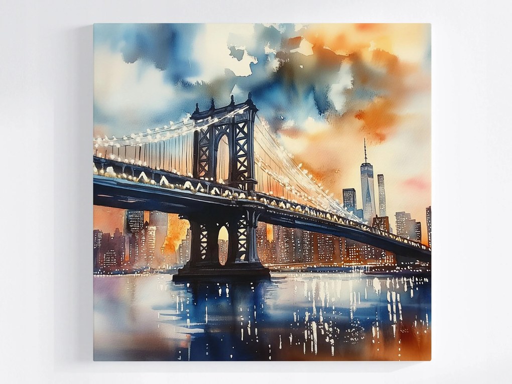 Poszter Város New York Usa Manhattan Híd Nap 80x80