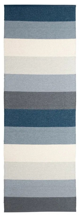 Kék-krémszínű kültéri-beltéri futószőnyeg 70x200 cm Molly Ocean Grey – Pappelina