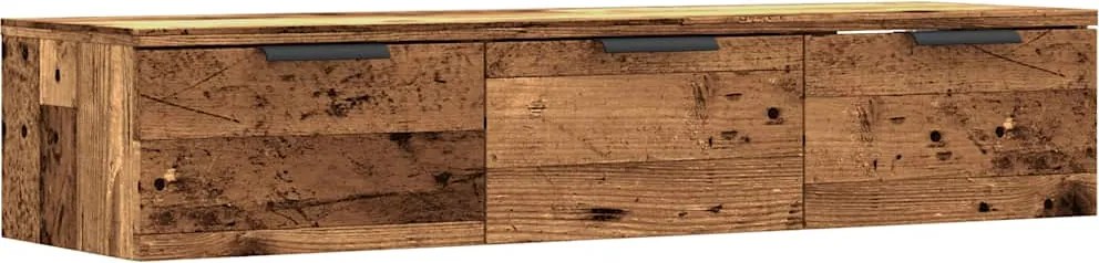 vidaXL fali szekrény Régi fa 102x30x20 cm Gépelt fa