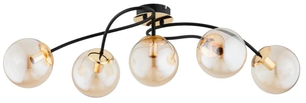 Felületre szerelhető csillár GILIAN 5xE14/40W/230V fekete/arany