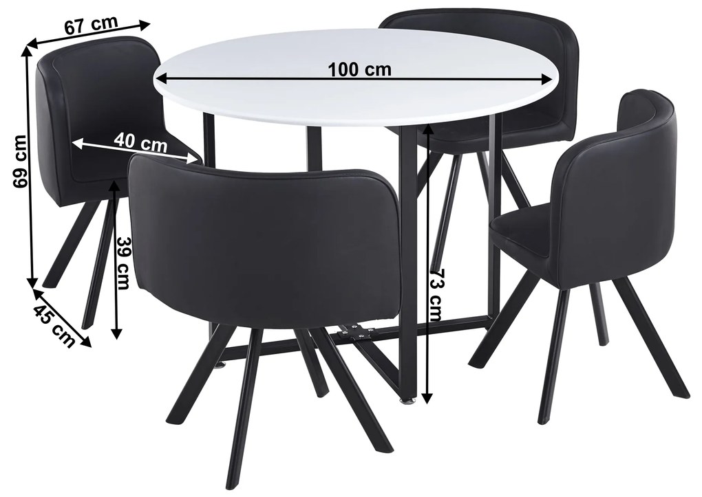 Étkező szett 4+1 Babeth (fehér + fekete). 1065327