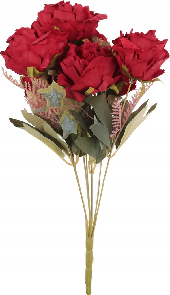 Csokor 7 Rózsa 45CM Piros Szín Kompozíció Csokrok Váza