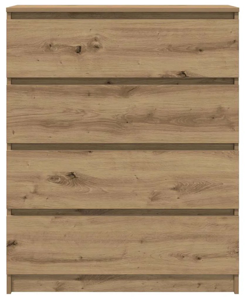 kézműves tölgy színű szerelt fa tálalószekrény 80x35x99 cm