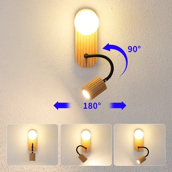 Brilagi - MODERN WOOD fali lámpa 1xG9/5W/230V + 1xGU10/8W, kaucsukfa
