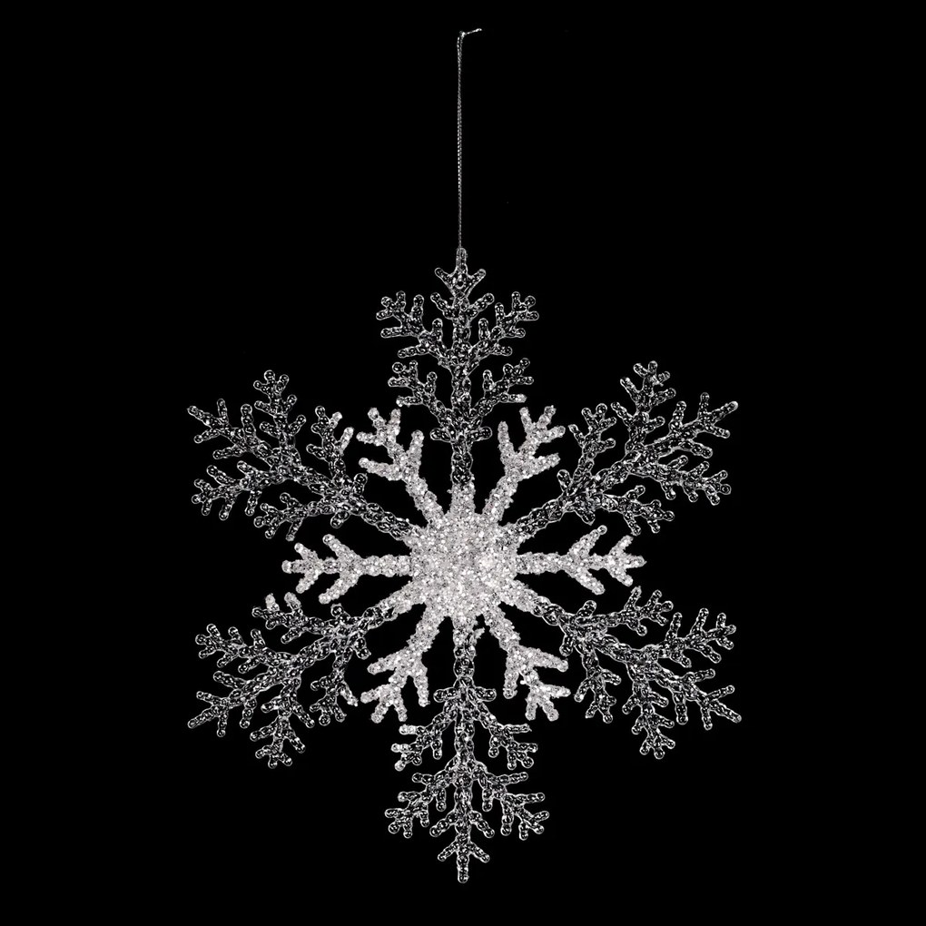 Karácsonyi dekorációs készlet Hópehely, 4 db, ezüst, 23 x 1 x 26 cm