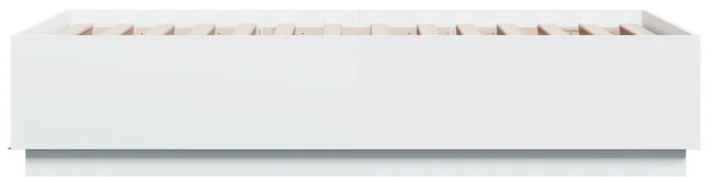 fehér szerelt fa ágykeret LED-del 75 x 190 cm