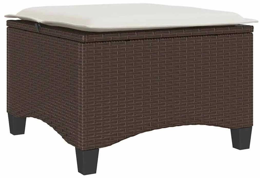 2 db barna polirattan kerti székek párnákkal 55x55x36 cm