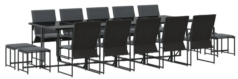 19 részes kert étkező garnitúra párnákkal acélból és textilénből