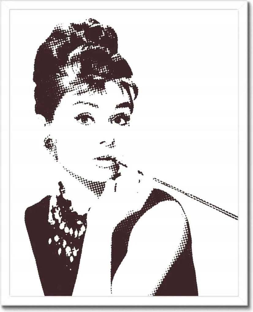Poszterek keretben 40x50 Audrey Hepburn Szivar