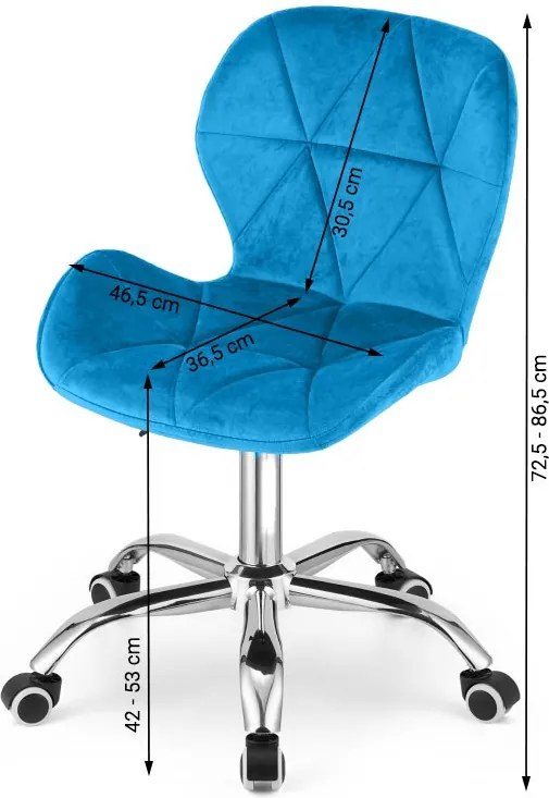 Dolgozószobai szett íróasztal TAYLOR 80x50 cm sonoma tölgy + irodai szék AVOLA VELVET királykék