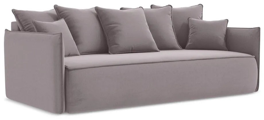 Levendula színű bársony kinyitható-tárolóhelyes kanapé 225 cm Hula – Makamii