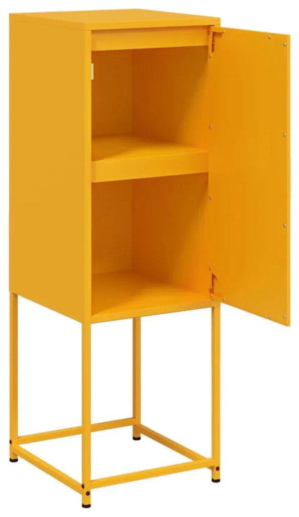 mustársárga acél magasszekrény 36 x 39 x 107 cm