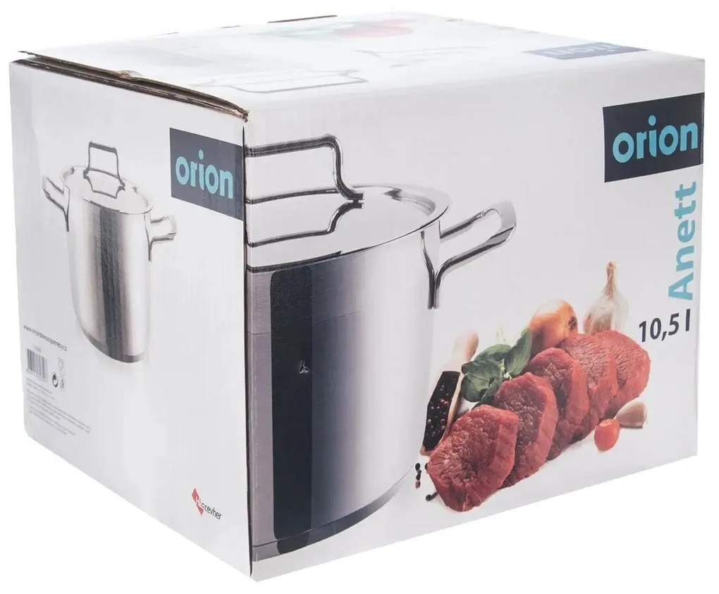Orion Anett rozsdamentes acél edény fedéllel , 10,5 l, 10,5 l