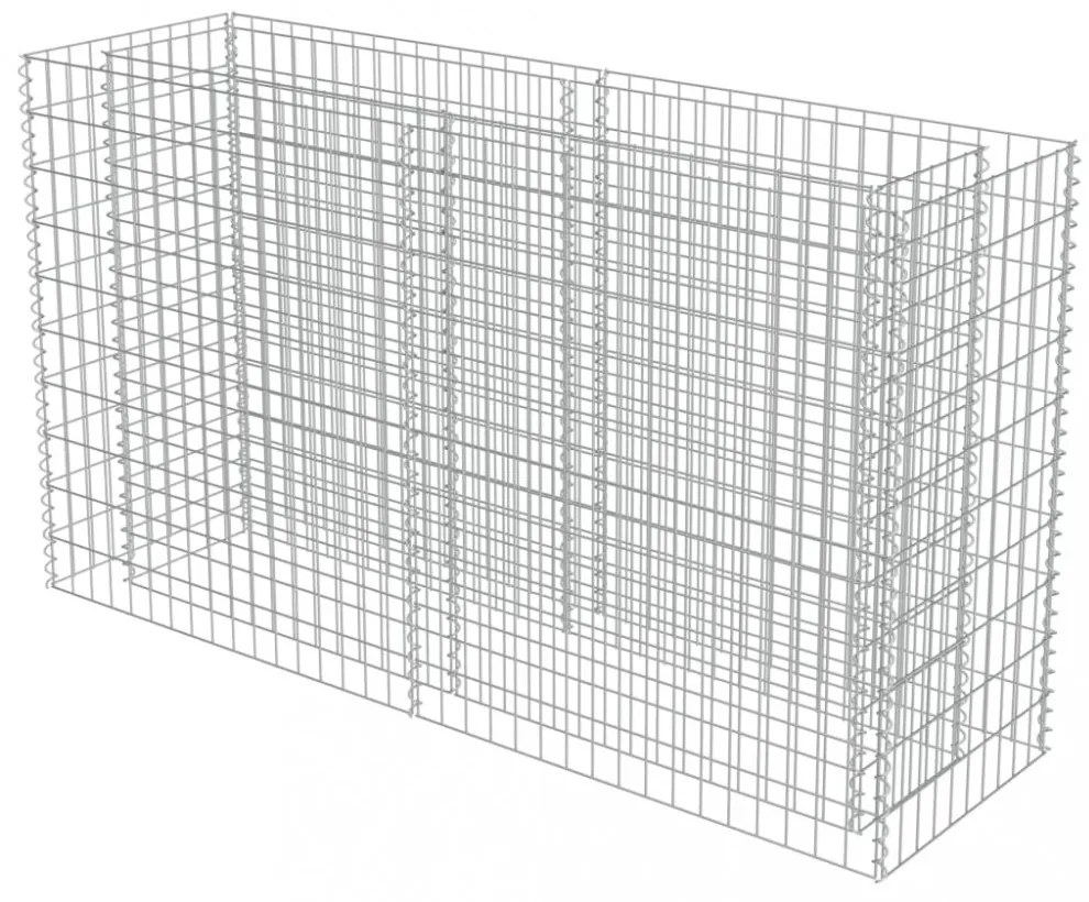 horganyzott acél gabion magaságyás 180 x 50 x 100 cm