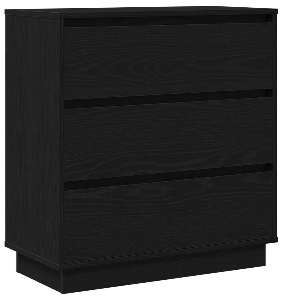 Éjjeli szekrény LED fénnyel Fekete tölgy 71x34,5x75 cm Feltárt fa