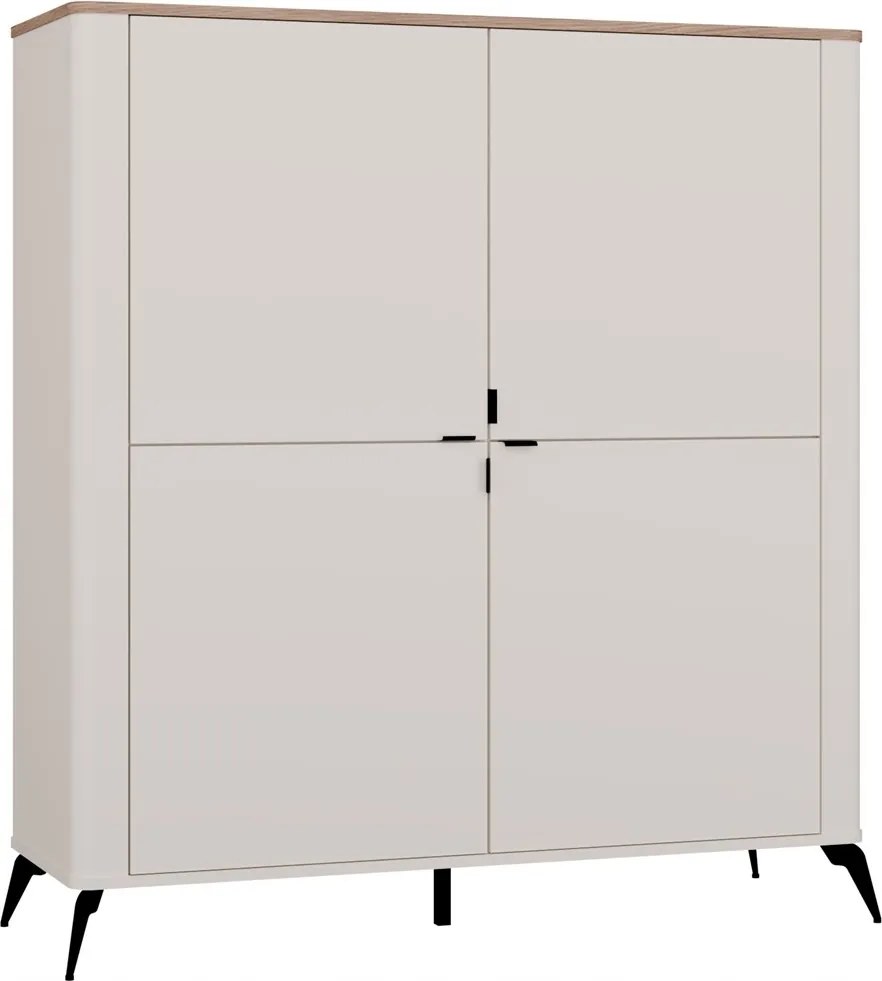 Cordoba 4D komód Kasmír Bézs Castello tölgy szekrény 4 ajtó 8 polc Nappali