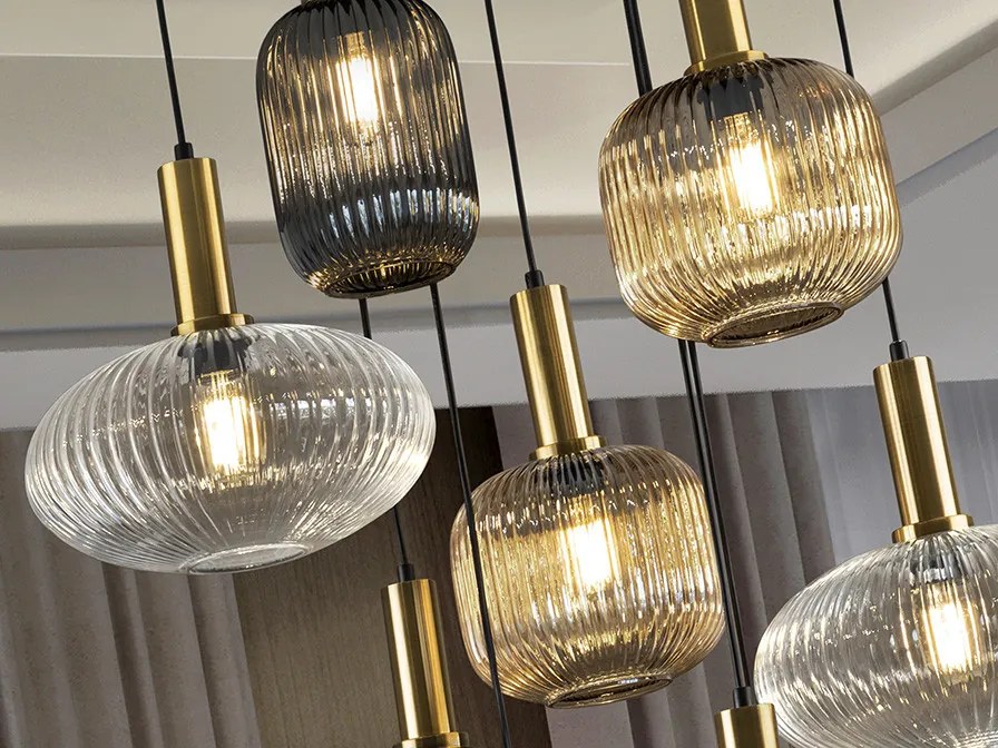 SCHULLER 225090 NORMA Bronz Színű Függeszték 9XE27 8W IP20