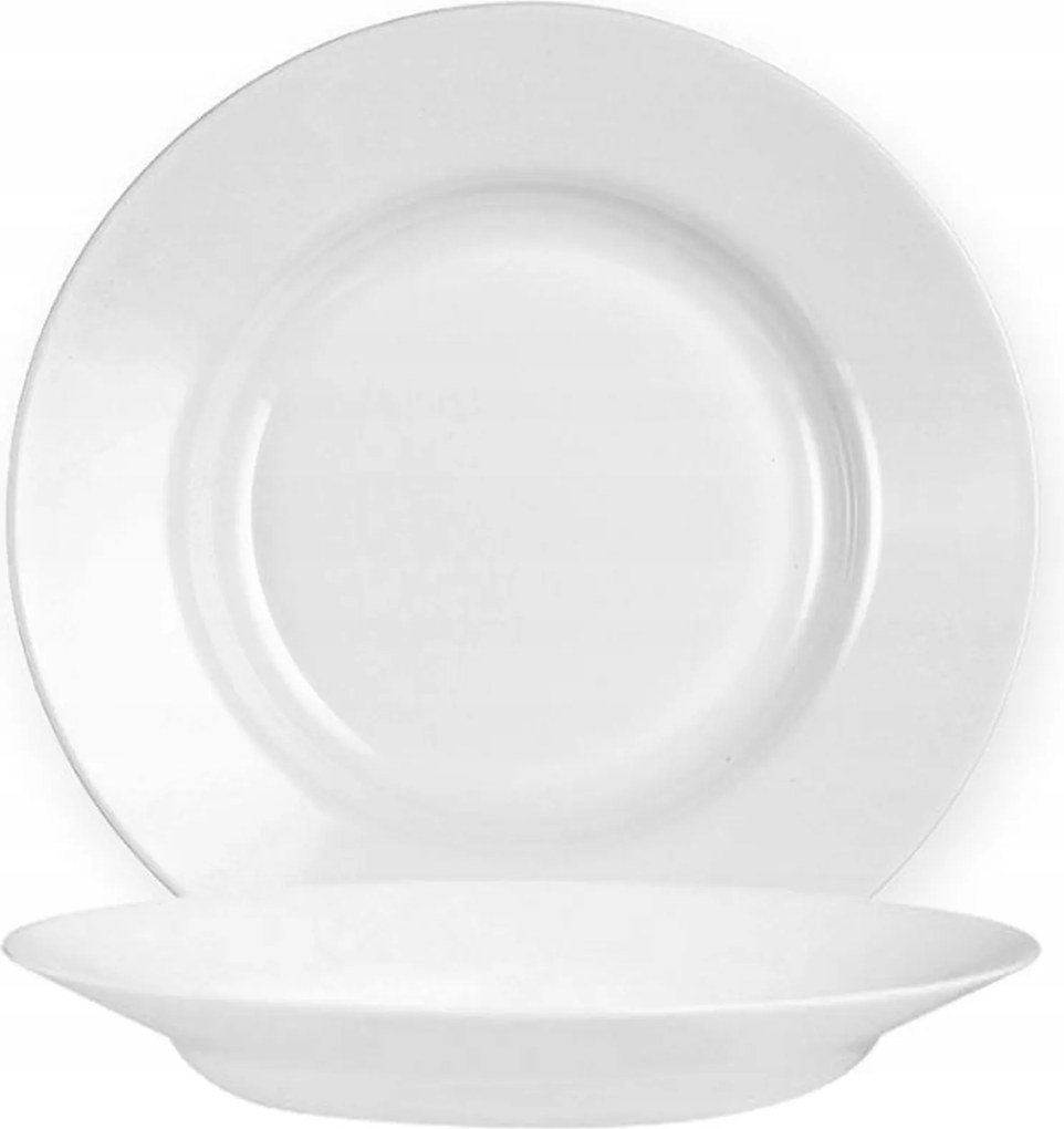 Tányér Étkészlet Fehér Üveg Tálaló Étkészlet Erős