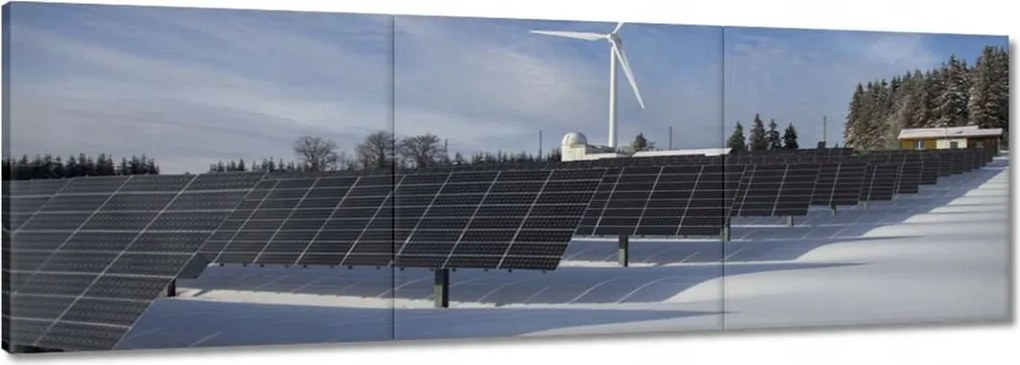 Vászonkép 90x30 Fotovoltaikus szélmalom