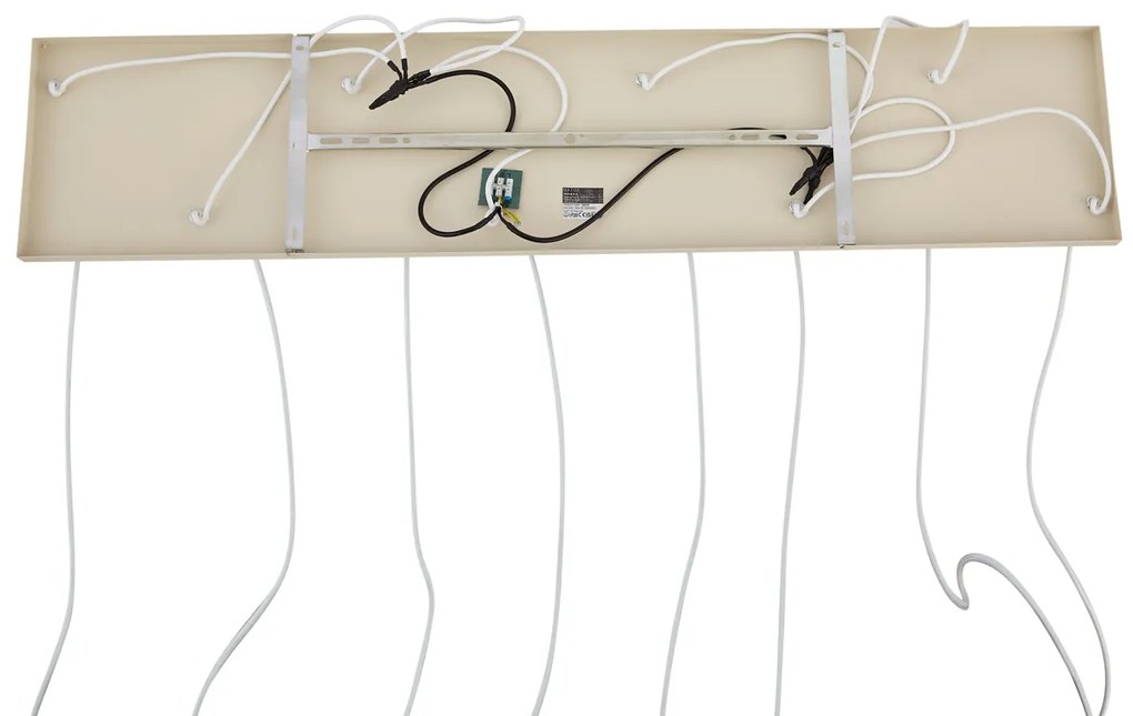 Art Deco függőlámpa bézs színben, fehér üveggel, 8-as - Sandra