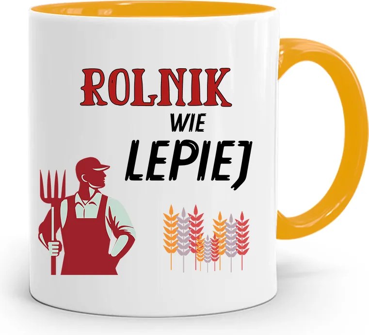 Gazdálkodóknak Bögre Sárga Gazdálkodó Jobban Tudja Ajándék Nyomtatott Fotóval