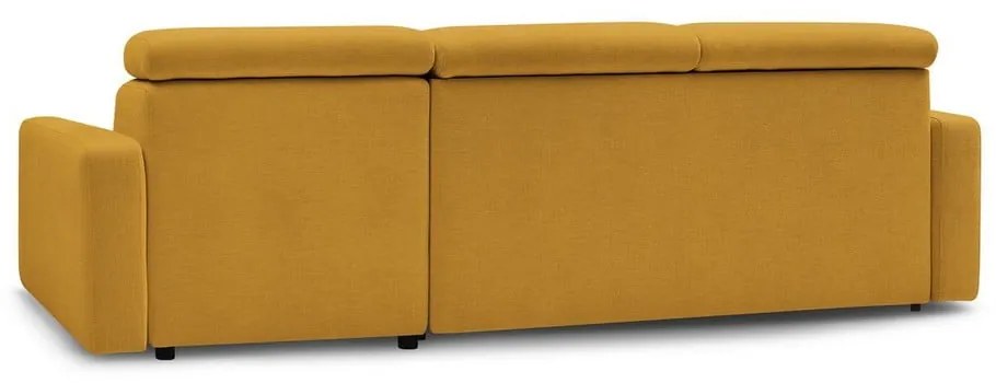 Mustársárga kinyitható sarokkanapé (variálható) Monaco – Bobochic Paris