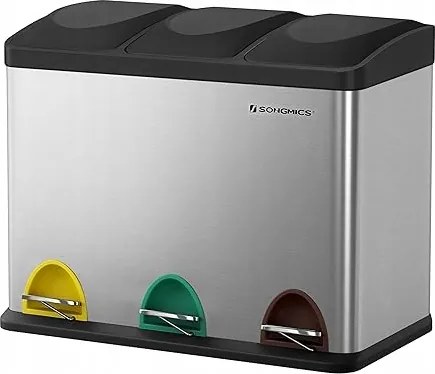 Szemetes Kuka Személyszállításhoz 3 Rekeszes Belső Vödörkékkel 45 Liter