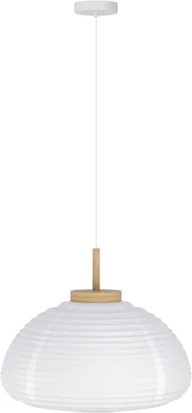 Eglo 44064 - Zsinóros függeszték SUMMERHILL 1xE27/40W/230V átmérő 40 cm fehér/bézs