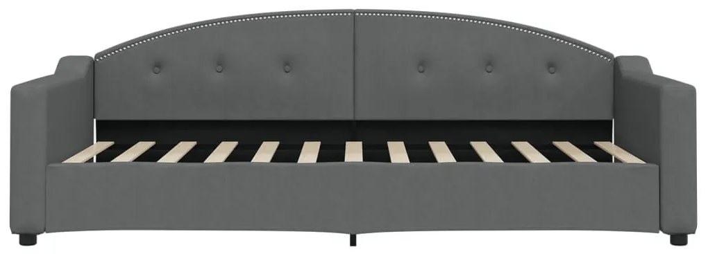 sötétszürke kihúzható szövet heverő 90 x 200 cm