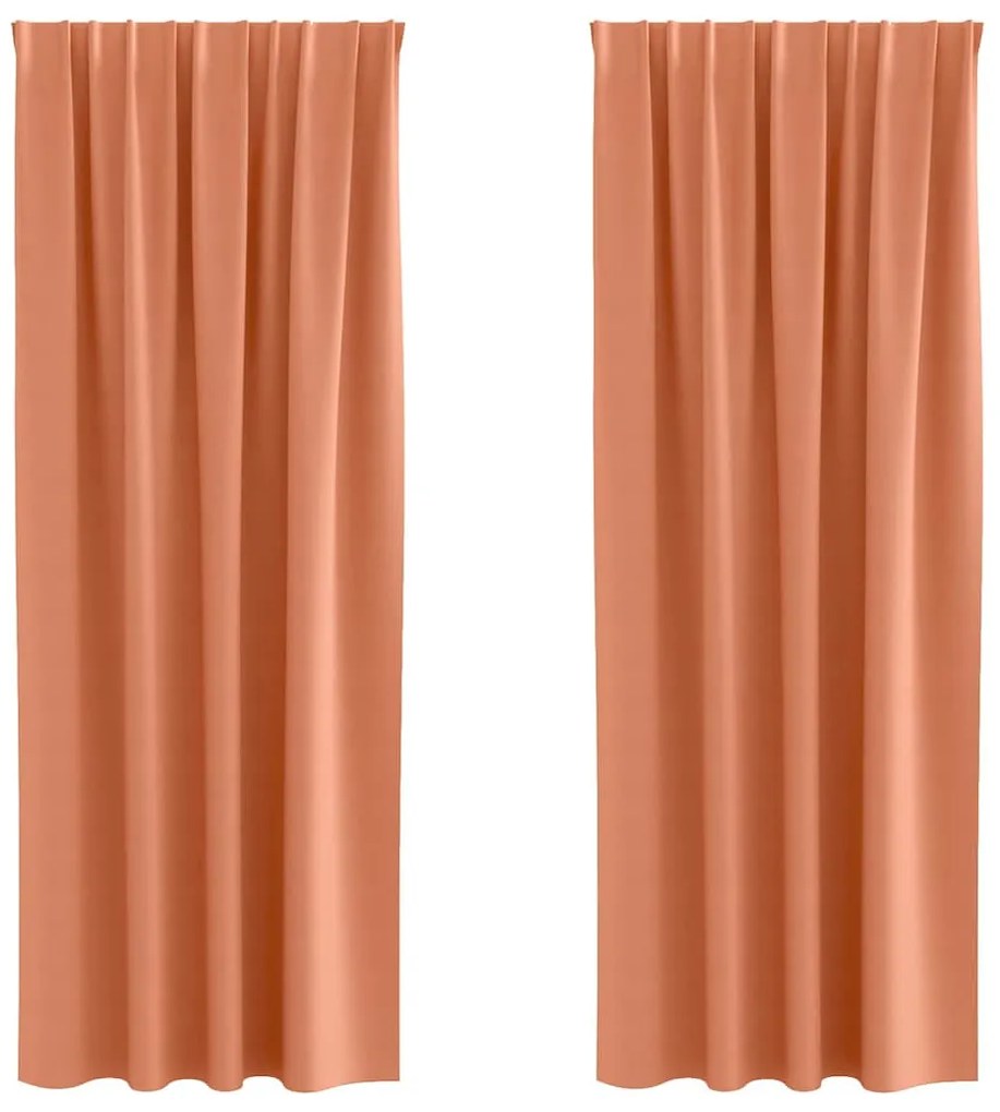 Függönyök függönyökkel 2 pcs Terrakotta 260x140cm Poliészter