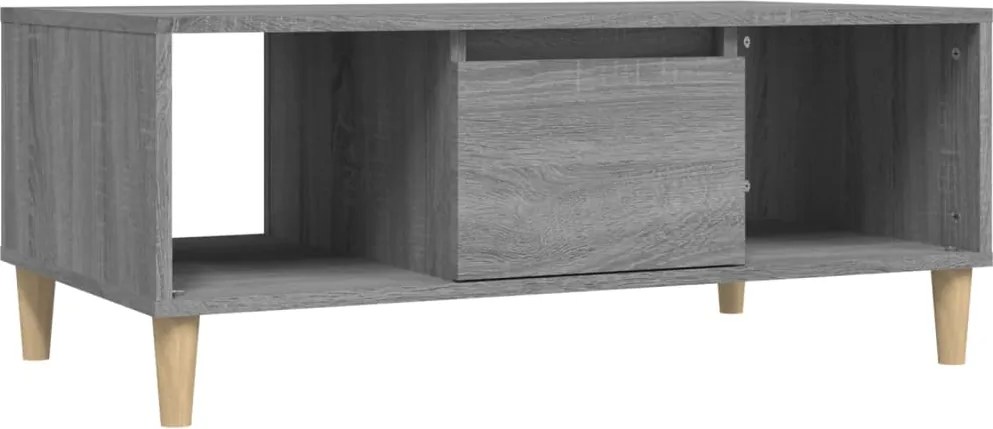 vidaXL szürke sonoma színű szerelt fa dohányzóasztal 90 x 50 x 36,5 cm