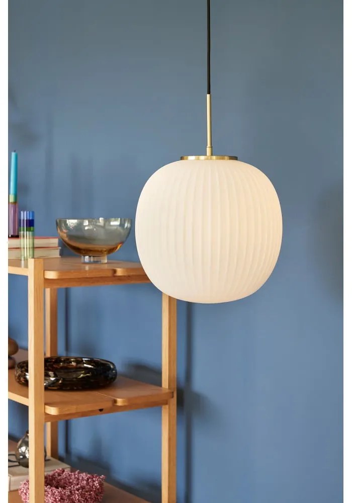 Fehér függőlámpa üveg búrával ø 32 cm Serene – Hübsch