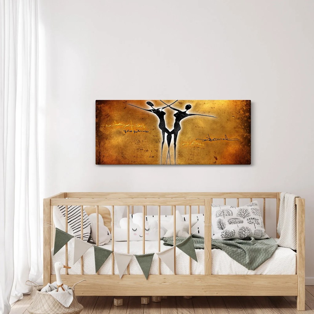 Festmény képe egy táncoló párról (120x50 cm)