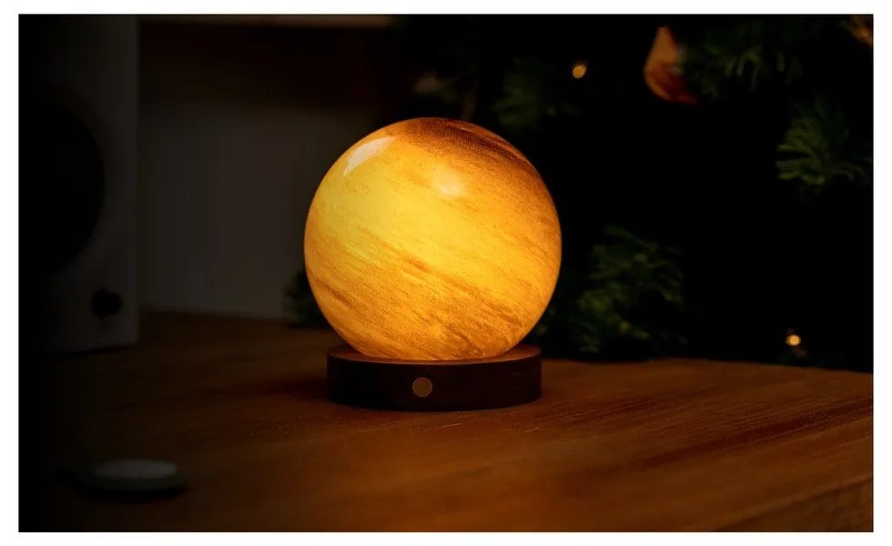 Sötétbarna USB fénydekoráció ø 12 cm Sand Storm – Gingko