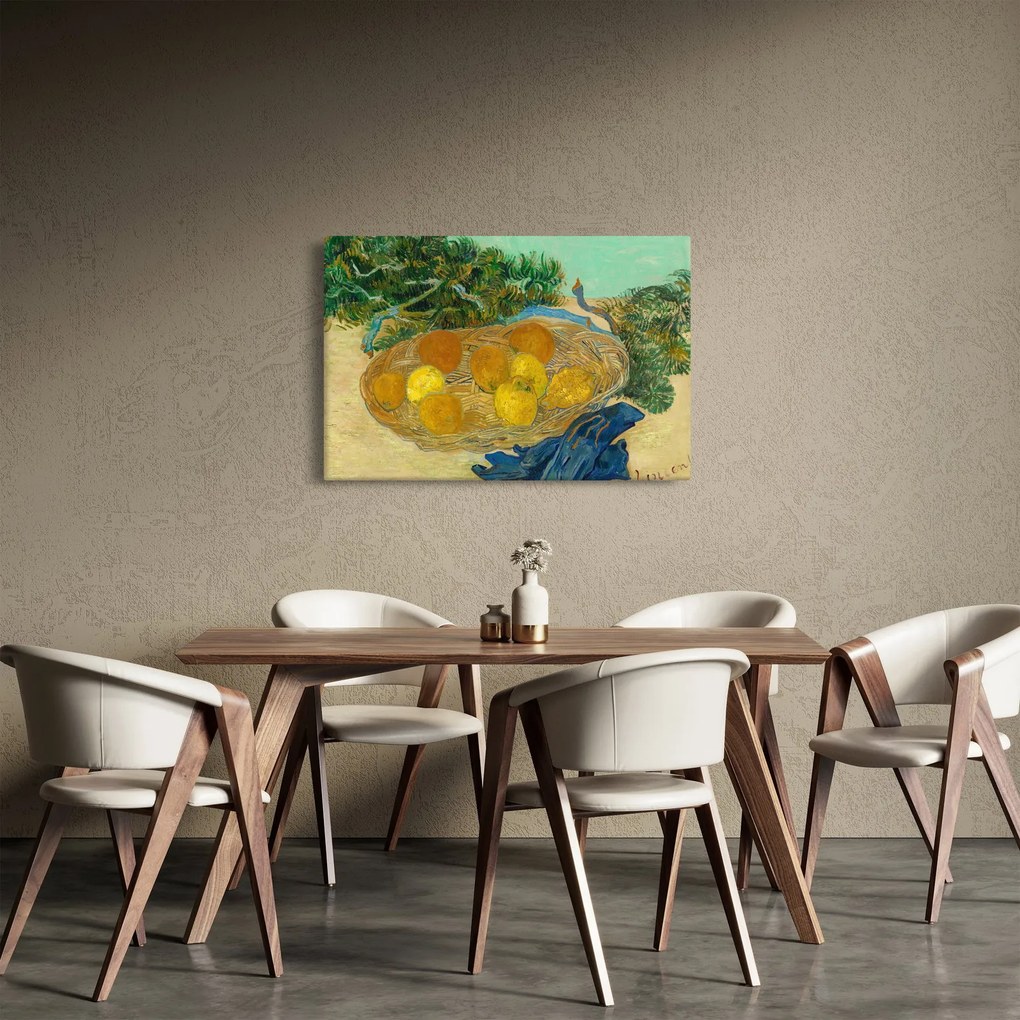 Kép - Vincent van Gogh, Still Life of Oranges and Lemons with Blue Gloves, reprodukciók (90x60 cm)