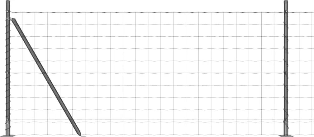 vidaXL Kerítés oszlopokkal Szürke 0,8 x 10 m Acél