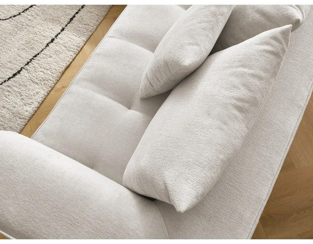 Bézs zsenília sarokkanapé (jobb oldali-L alakú) Whesley – Bobochic Paris