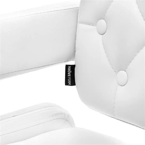 HR8403W Fehér modern műbőr szék arany lábbal
