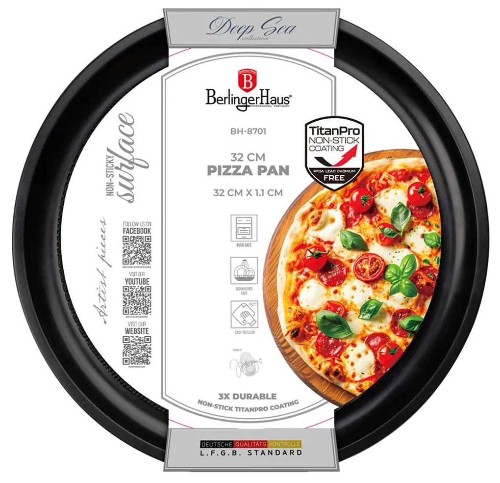 BerlingerHaus tapadásmentes pizzasütő forma 32 cm matt kék