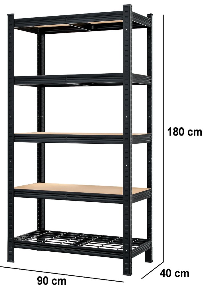 Deuba Premium polc 180x90x40 cm - fekete