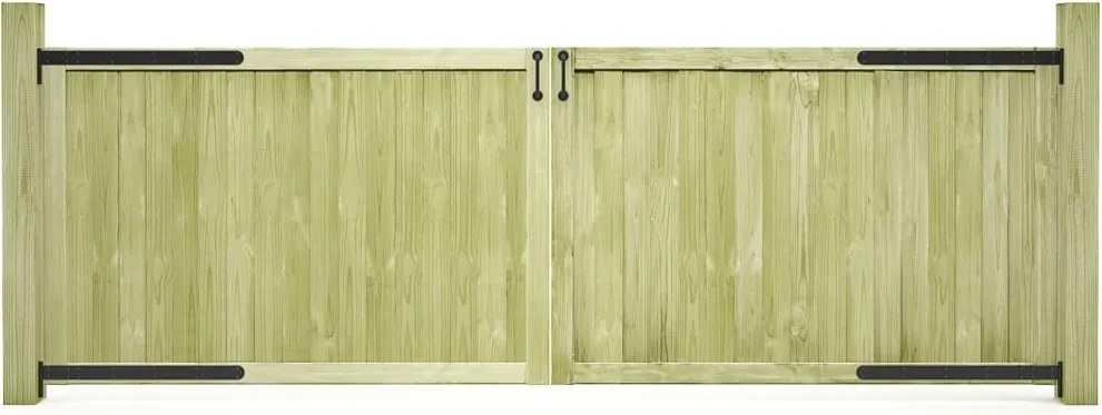vidaXL 2 db impregnált fenyőfa kertkapu 300 x 100 cm