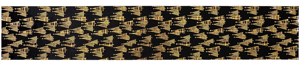 Bársony karácsonyi dekorációs szövet, fekete , 28 x 150 cm, 28 x 150 cm