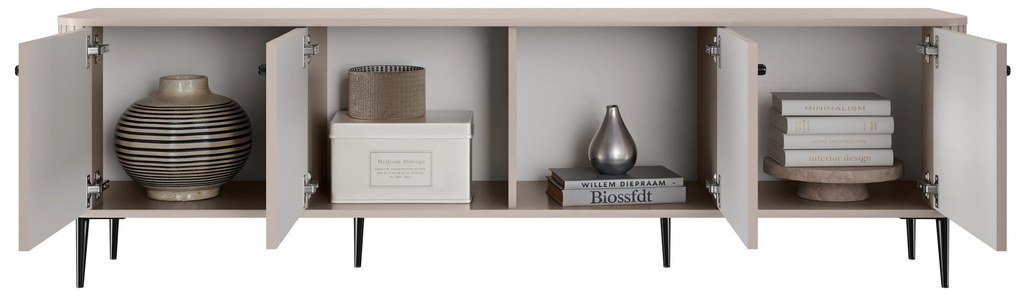 Vesper 4D TV szekrény 187 cm - kasmír / fekete lábak