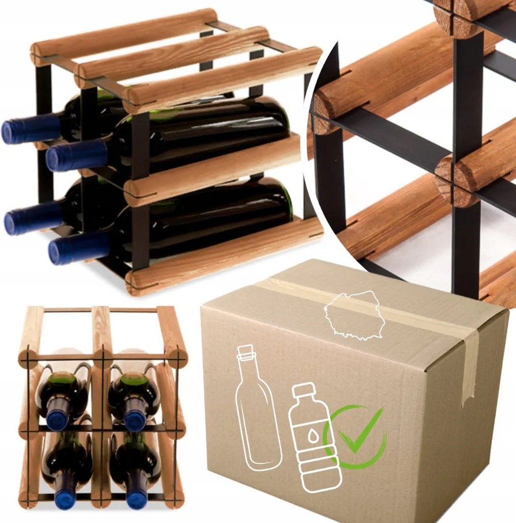 Bortartó állvány Pet palacktartó 4 palack Öko Keskeny Minimalista